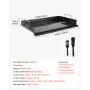 VEVOR Carbon Steel Griddle 24x16 inch Flat Top Pre-Seasoned Plate Handle, for BBQ Eggs Burger, Even Heat Distribution, Non-Stick Portable Rectangular Family Cookware for Outdoor Gas Grill/Stove, Oven