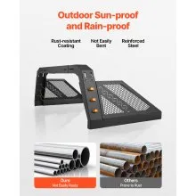 Truck Bed Roll Bar Universal Chase Rack with Light for Full-Size Pickup