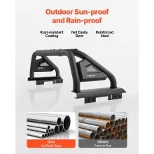 Truck Bed Roll Bar Universal Chase Rack with Light for Mid-Size Pickup