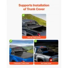 VEVOR Truck Bed Roll Bar, Universal Pickup Sport Adjustable Bar Chase Rack Compatible with Mid-Size Truck, Carbon Steel Construction with LED Brake Light, No Rack Included