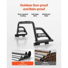 Truck Bed Roll Bar Universal Chase Rack for Mid-Size Pickup Carbon Steel