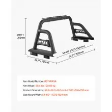 Truck Bed Roll Bar Universal Chase Rack for Mid-Size Pickup Carbon Steel