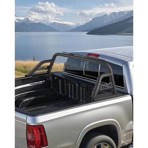 VEVOR Truck Bed Roll Bar, Universal Pickup Sport Adjustable Bar Chase Rack Compatible with Full-Size Truck, Carbon Steel Construction with Extension Light Bracket, No Rack Included