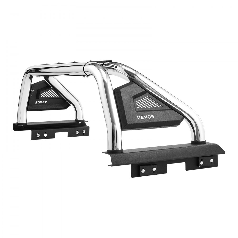 VEVOR Truck Bed Roll Bar, Universal Adjustable Sport Bar Chase Rack Compatible with Full-Size & Mid-Size Pickup, With LED Brake Light, Stainless Steel + Carbon Steel No Rack Included