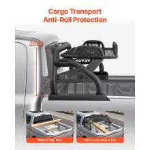 Truck Bed Roll Bar Universal Chase Rack with Rack for Full-Size Pickup