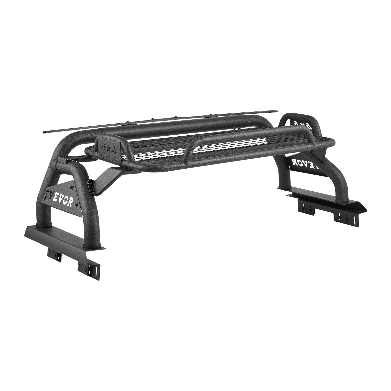 VEVOR Truck Bed Roll Bar, Universal Adjustable Sport Bar Chase Rack, with Luggage Rack for Full-Size Pickup, Carbon Steel Construction with Extension Light Bracket, Rust-resistant Coating