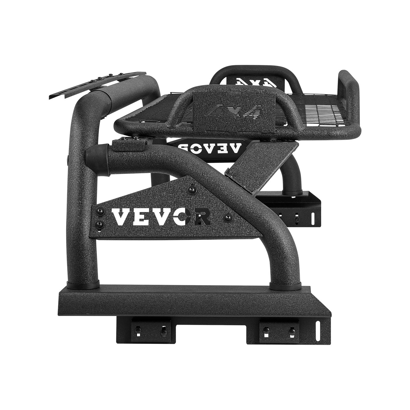 VEVOR Truck Bed Roll Bar, Universal Adjustable Sport Bar Chase Rack, with Luggage Rack for Full-Size Pickup, Carbon Steel Construction with Extension Light Bracket, Rust-resistant Coating