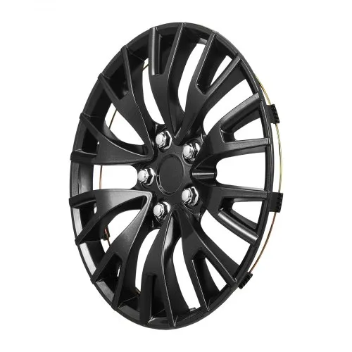 Wheel Cover; 16 Inch; 5 Double Spoke; Painted; Gloss Black; ABS Plastic
