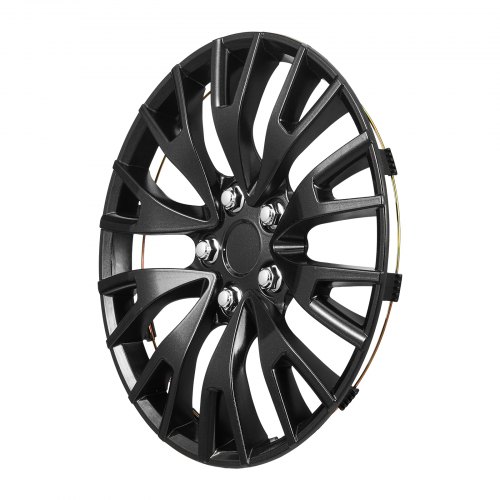 Wheel Cover; 16 Inch; 5 Double Spoke; Painted; Gloss Black; ABS Plastic