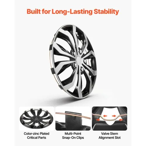 Ilukilbid 16", 10 kodaraga, hõbe/must, 4 tk — pilt 5