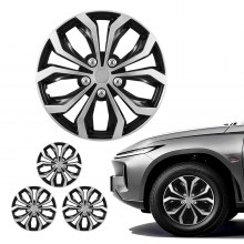 VEVOR Hubcaps Wheel Covers, 15 Inch Set of 4 Wheel Rim Cover Hubcaps OEM Replacement, R15 Size Snap On Car Hub Caps, Universal 10-Spoke ABS Tire Rim Caps for Hyundai Chevrolet Ford Honda, Silver/Black
