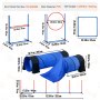VEVOR Dog Agility Training Equipment, 7 PCS Set w/ Adjustable High Hurdles,6 Weave Poles,2 Tunnels,Jump Ring,Pause Box, Whistle,Foldable Bowl,Puppy Obstacle Course Kit w/ 3 Bags