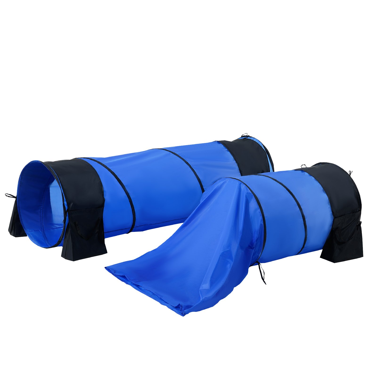 VEVOR Dog Agility Training Equipment, 7 PCS Set w/ Adjustable High Hurdles,6 Weave Poles,2 Tunnels,Jump Ring,Pause Box, Whistle,Foldable Bowl,Puppy Obstacle Course Kit w/ 3 Bags