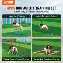 VEVOR Dog Agility Training Equipment 4 PCS Set with Hurdles Jump Ring Pause Box