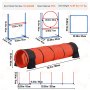 VEVOR Dog Agility Treningsutstyr 5 STK Oppgradering m/ Hurdles Extended Tunnel