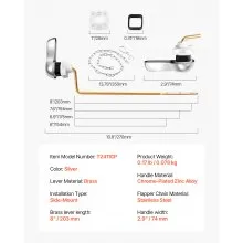 Toilet Handle Replacement Kit Side Mount Universal Toilet Flush Handle Chrome