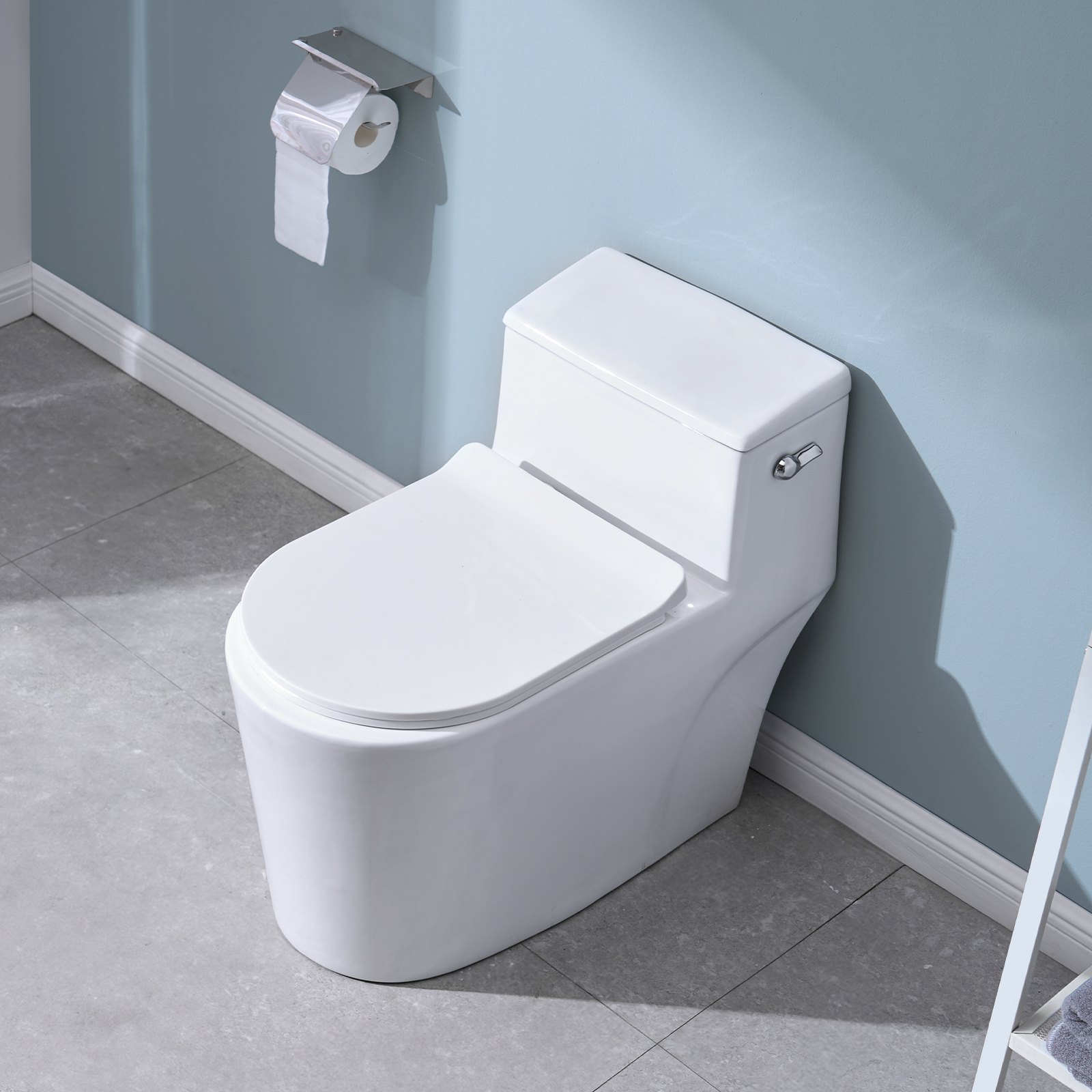 VEVOR Toilet Handle Replacement Kit, Side Mount Universal Toilet Handle, Toilet Handle Lever with Stainless Steel Flapper Chain, Toilet Flush Handle Fits Various Toilet Tanks, Chrome Finish, Silver