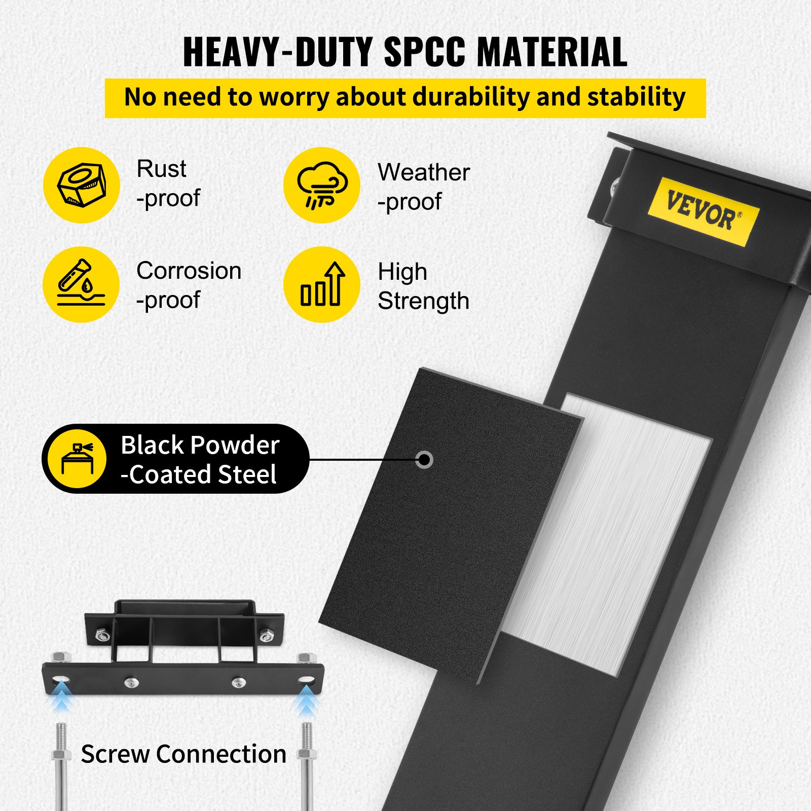 VEVOR Chainsaw Holder, 21.5\" x 5.1\" Powder Coated SPCC Steel, Tool Mount Accessories with U-Shape Bolt, Universal Chain Saw Carrier Kit for Tractors, ATVs, UTVs, Trucks, Utility Vehicles, Black