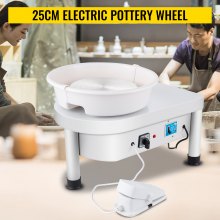 VEVOR keramikkhjul 25CM keramikkformingsmaskin 280W Elektrisk keramikkhjul med fotpedal og avtakbar servantformingsverktøysett for keramikkleirehåndverk DIY-leire