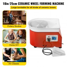 VEVOR elektrisk keramikhjul Keramisk maskine 25 cm keramikhjul maskine 280W keramik DIY-sæt med formværktøjssæt til keramisk arbejde Keramik ler