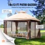 VEVOR Patio Gazebo Backyard Gazebo Tent 10x13FT for 10-12 Person with Netting