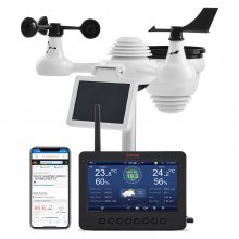 VEVOR 7-in-1 Wi-Fi Weather Station 7 in TFT Display Wireless Outdoor Sensor