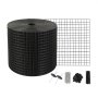 VEVOR 15 x 3048 cm Solar Panel Bird Guard, Critter Guard Roll Kit with 100pcs Aluminum Alloy Fasteners, Solar Panel Guard with Rust-proof PVC Coating, 12.7 mm Wire Roll Mesh