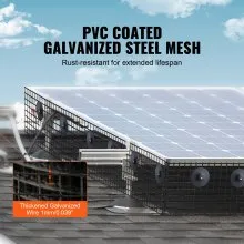 VEVOR 6 inch x 100ft Solar Panel Bird Guard, Critter Guard Roll Kit with 100pcs Stainless Steel Fasteners, Solar Panel Guard with Rust-proof PVC Coating, 1/2 inch Wire Roll Mesh