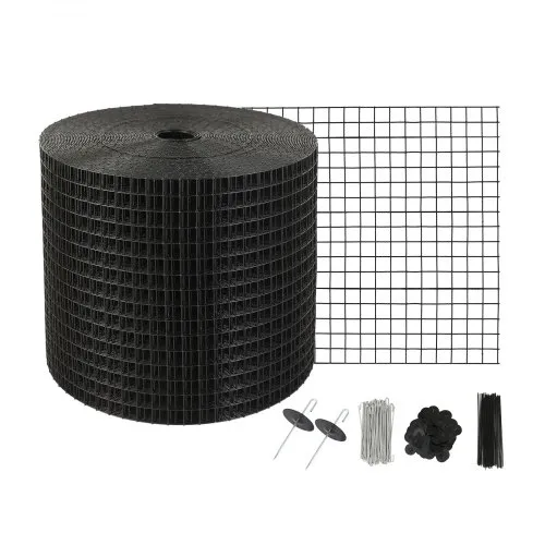 VEVOR 6 inch x 100ft Solar Panel Bird Guard, Critter Guard Roll Kit with 60pcs Aluminum Alloy Fasteners, Solar Panel Guard with Rust-proof PVC Coating, 1/2 inch Wire Roll Mesh