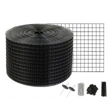 VEVOR 20 x 3048cm Solar Panel Bird Guard, Critter Guard Roll Kit with 70pcs Aluminum Alloy Fasteners, Solar Panel Guard with Rust-proof PVC Coating, 1/2 inch Wire Roll Mesh