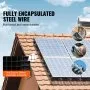 VEVOR 8 inch x 100ft Solar Panel Bird Guard, Critter Guard Roll Kit with Rust-proof PVC Coating, Solar Panel Guard with 50pcs Tire Wires, 1/2 inch Wire Roll Mesh