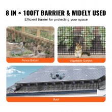 VEVOR 8 inch x 100ft Solar Panel Bird Guard, Critter Guard Roll Kit with Rust-proof PVC Coating, Solar Panel Guard with 50pcs Tire Wires, 1/2 inch Wire Roll Mesh