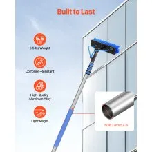 Water Fed Pole Kit 20FT Solar Panel Cleaning Pole 180° Rotatable Brush Head