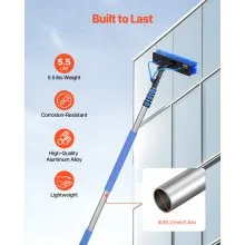 Water Fed Pole Kit 12FT Solar Panel Cleaning Pole 180° Rotatable Brush Head