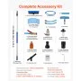 VEVOR Solar Panel Cleaning Kit, 6.06 m, Water Fed Pole Kit with Cleaning Brush, Soap Dispenser, Extendable Aluminum Telescopic Pole, 180° Rotatable Brush Head, for Roof Mounted Solar Panels, Windows