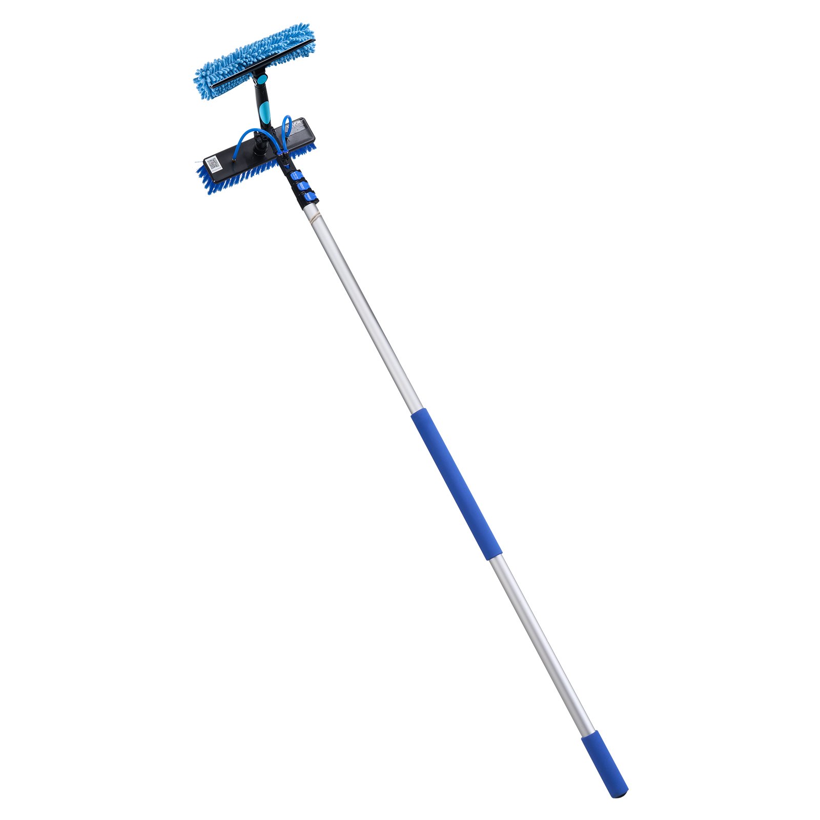 VEVOR Solar Panel Cleaning Kit, 6.06 m, Water Fed Pole Kit with Cleaning Brush, Soap Dispenser, Extendable Aluminum Telescopic Pole, 180° Rotatable Brush Head, for Roof Mounted Solar Panels, Windows