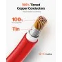 VEVOR 100FT Solar Panel Extension Cable, 10AWG Solar Extension Cable Wire, 6mm² IP67 Waterproof PV Cable for Home, Ship and RV Solar Panels, Red