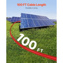 100FT Solar Panel Extension Cable 10AWG Waterproof PV 6mm² Cable Red