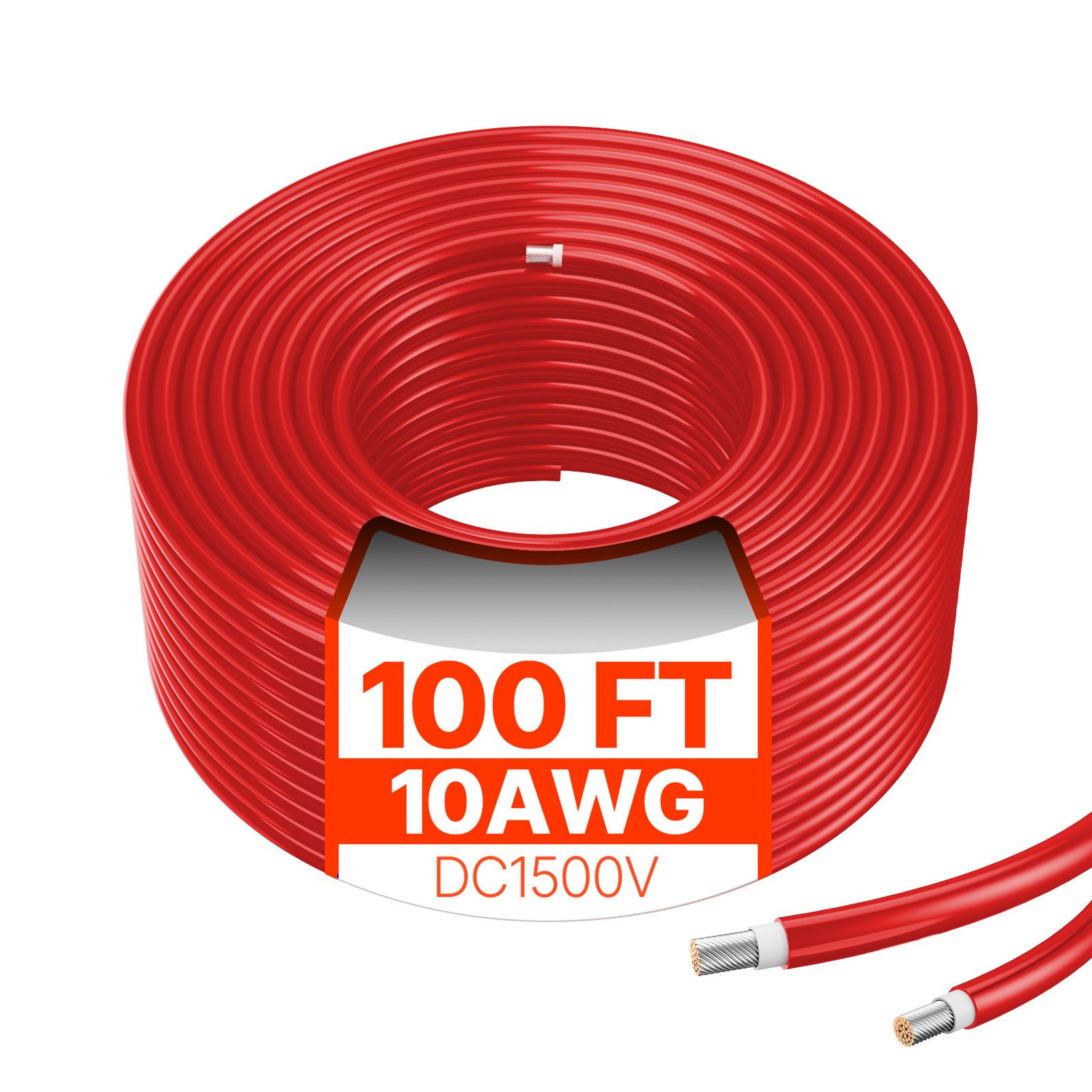 Sweiko 100FT Solar Panel Extension Cable 10AWG Waterproof PV 6mm² Cable Red Sweiko 100FT Solar Panel Extension Cable 10AWG Waterproof PV 6mm² Cable Red