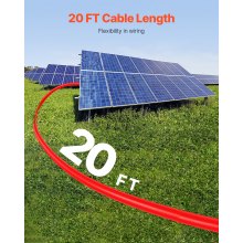 20FT Solar Panel Extension Wire with Female & Male Connectors 10AWG 1 Pair