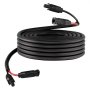 VEVOR 9.14 m Solar Panel Extension Cable, 10 AWG, Solar Panel Wire with Flame Retardant Protective Sleeving, Female and Male Connectors, IP67 Waterproof PV Wire, for Outdoor Automotive RV, Black & Red