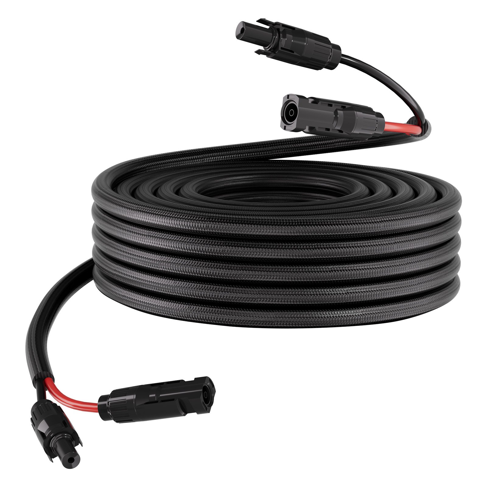 VEVOR 9.14 m Solar Panel Extension Cable, 10 AWG, Solar Panel Wire with Flame Retardant Protective Sleeving, Female and Male Connectors, IP67 Waterproof PV Wire, for Outdoor Automotive RV, Black & Red