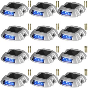 12Pack Solar Dock Deck Lights Outdoor IP68 Waterproof LED Solar