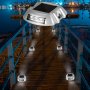 Luces solares para caminos VEVOR, paquete de 12, blancas, incluye tornillos, resistentes a la intemperie, 6 LED, ideales para caminos de jardín, pasarelas, entradas de vehículos y escalones.