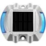 Luces solares para entradas de vehículos VEVOR, paquete de 16 unidades, con interruptor, para señalización de caminos, jardines, aceras y escalones. Carcasa de aluminio fundido, LED brillantes e impermeables, carga solar, color azul.