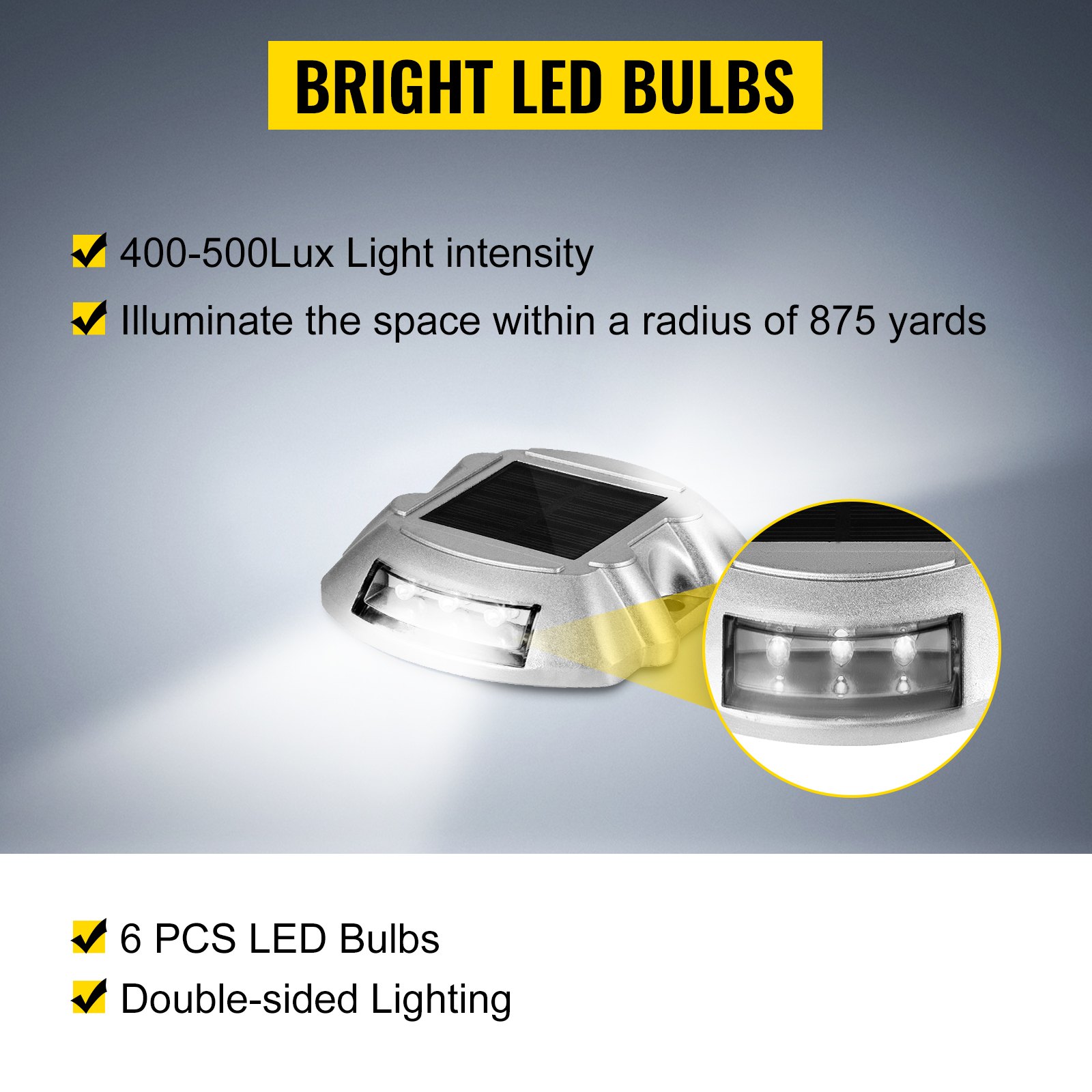 Solar LED Pathway Driveway Lights Dock Path Step Road Safety Light Marker White