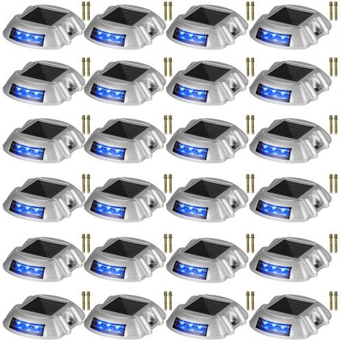 Driveway Lights, Solar Driveway Lights 24-Pack, Dock lights with Switch, in Blue
