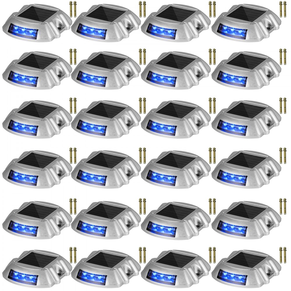 Driveway Lights, Solar Driveway Lights 24-Pack, Dock lights with Switch, in Blue