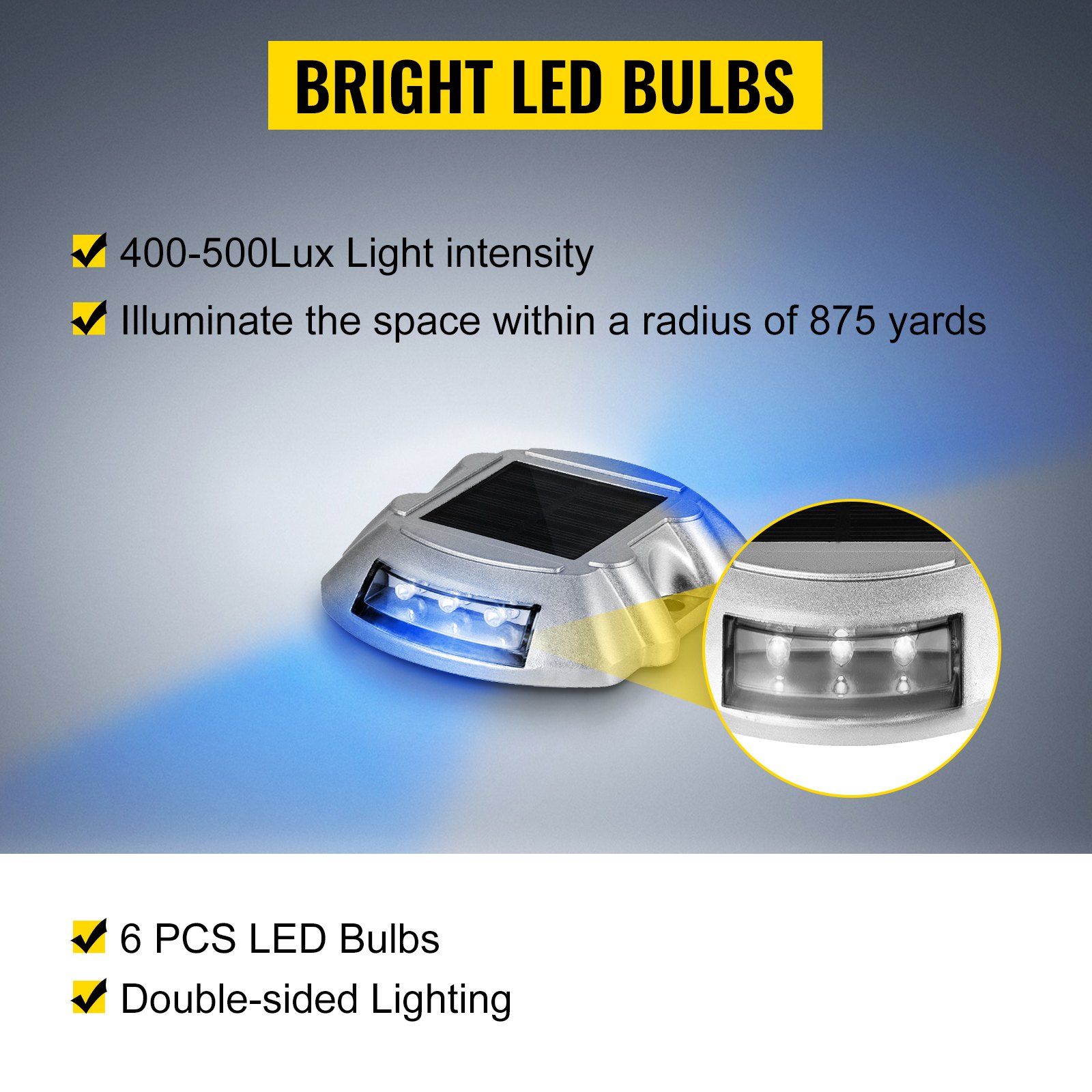 Driveway Lights, Solar Driveway Lights 24-Pack, Dock lights with Switch, in Blue