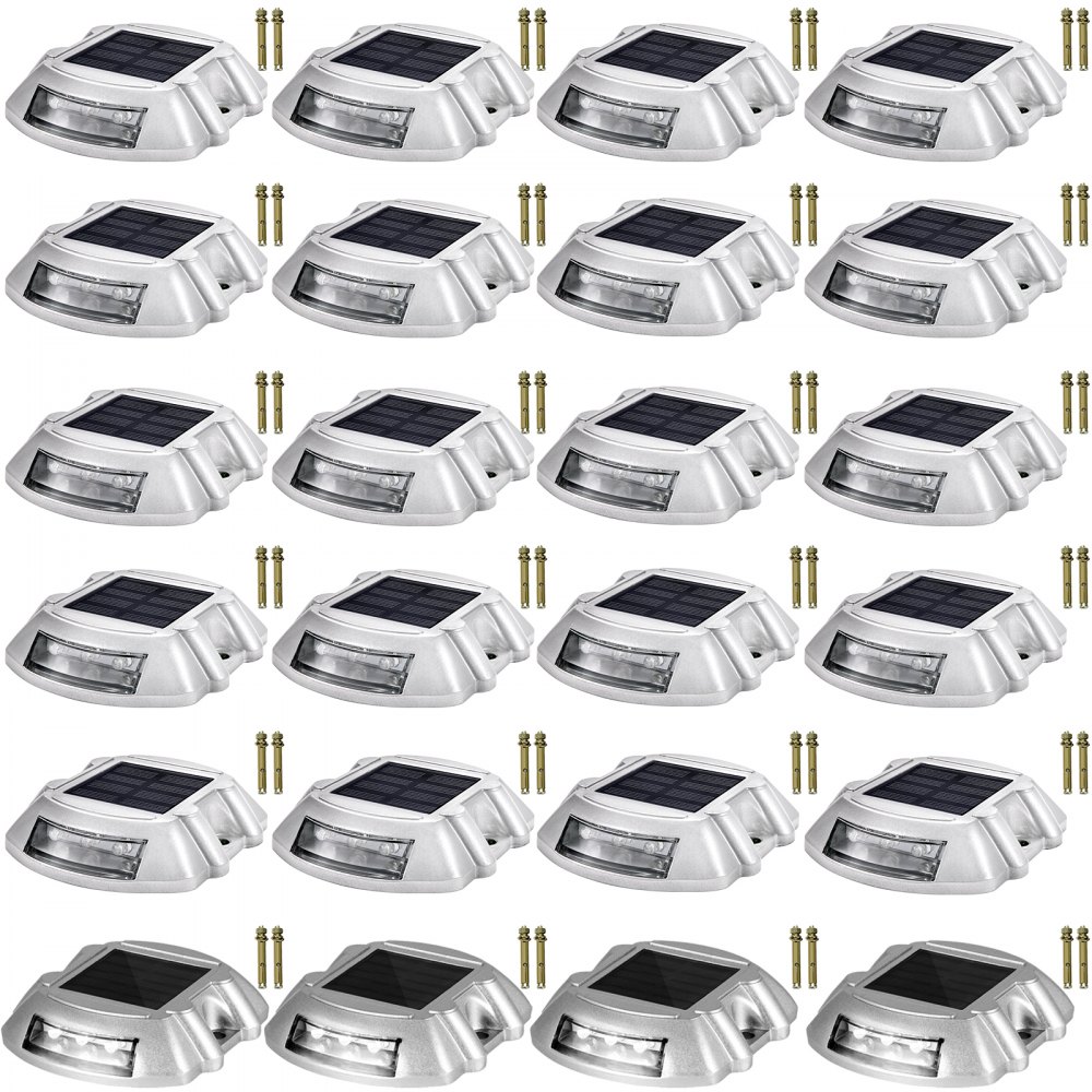 Driveway Lights, Solar Driveway Lights 24-Pack, Dock Lights with Switch in White